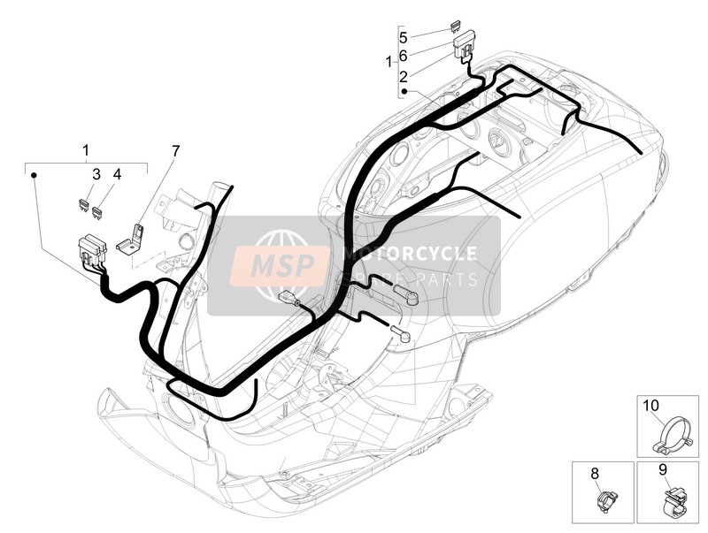 Vespa LX 50 4T-4V 2010 Main Cable Harness for a 2010 Vespa LX 50 4T-4V