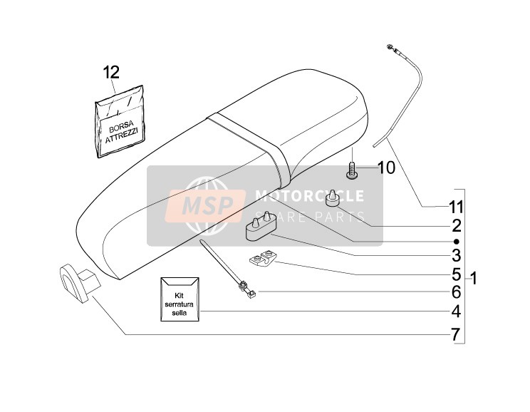 Vespa LX 50 4T-4V (NL) 2011 Saddle/Seats for a 2011 Vespa LX 50 4T-4V (NL)