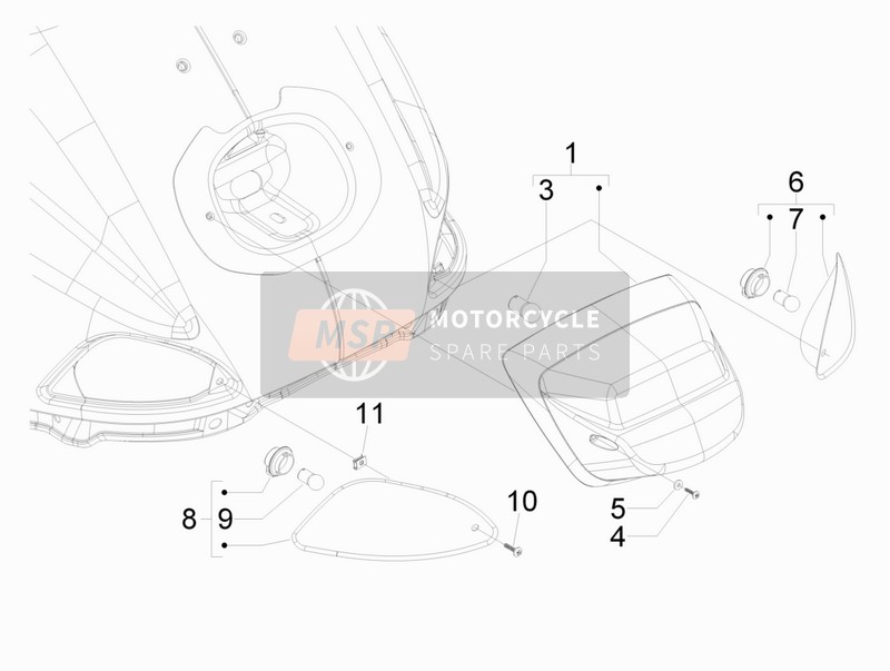 Vespa LX 50 4T-4V (NL) 2011 Rücklichter - Blinkleuchten für ein 2011 Vespa LX 50 4T-4V (NL)