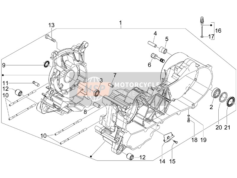 Vespa LX 50 4T-4V TOURING 2011 Caja Del Cigüeñal para un 2011 Vespa LX 50 4T-4V TOURING