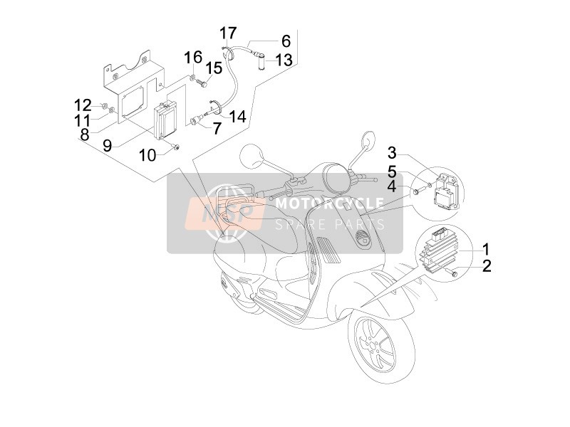 Vespa LX 50 4T-4V TOURING 2013 Spannungsregler - Elektronische Steuereinheiten (ECU) - Zündspule für ein 2013 Vespa LX 50 4T-4V TOURING