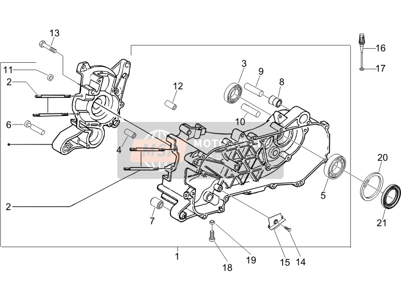 Vespa LX 50 4T (USA) 2006 Crankcase for a 2006 Vespa LX 50 4T (USA)