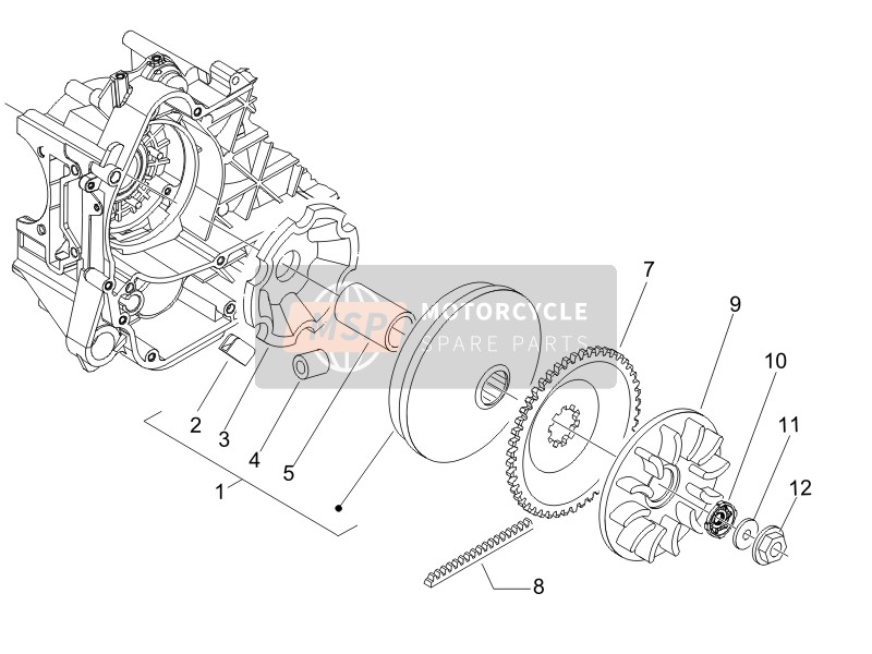 Vespa LX 50 4T (USA) 2006 Polea impulsora para un 2006 Vespa LX 50 4T (USA)