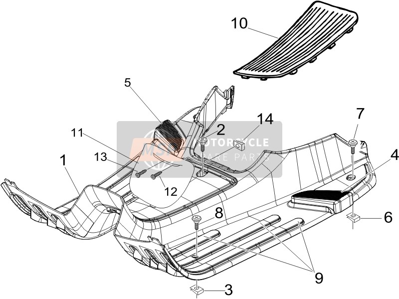 Central Cover - Footrests