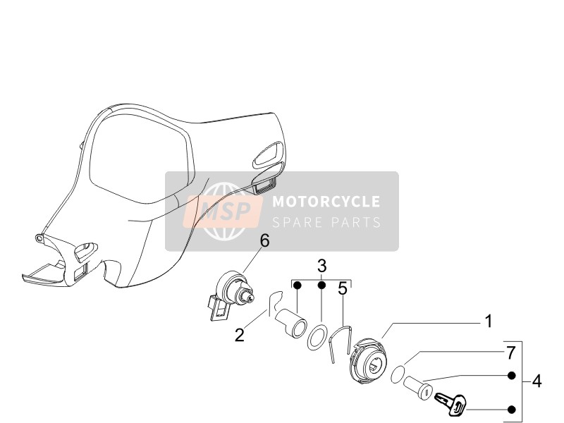 Vespa LX 50 4T (USA) 2006 Serrature per un 2006 Vespa LX 50 4T (USA)