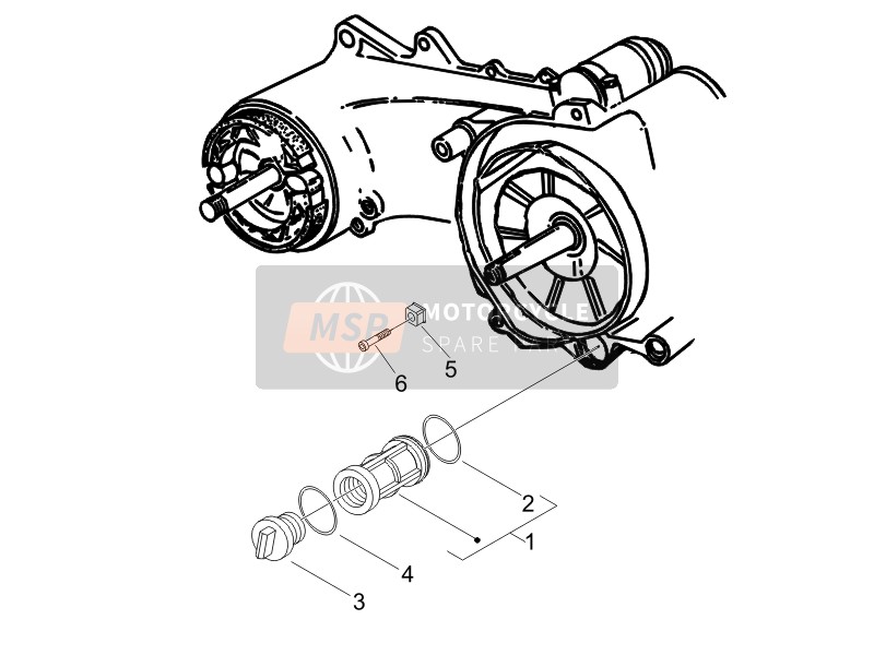 Vespa LX 50 4T (USA) 2008 Schwungrad Magnetzünder Abdeckung - Ölfilter für ein 2008 Vespa LX 50 4T (USA)