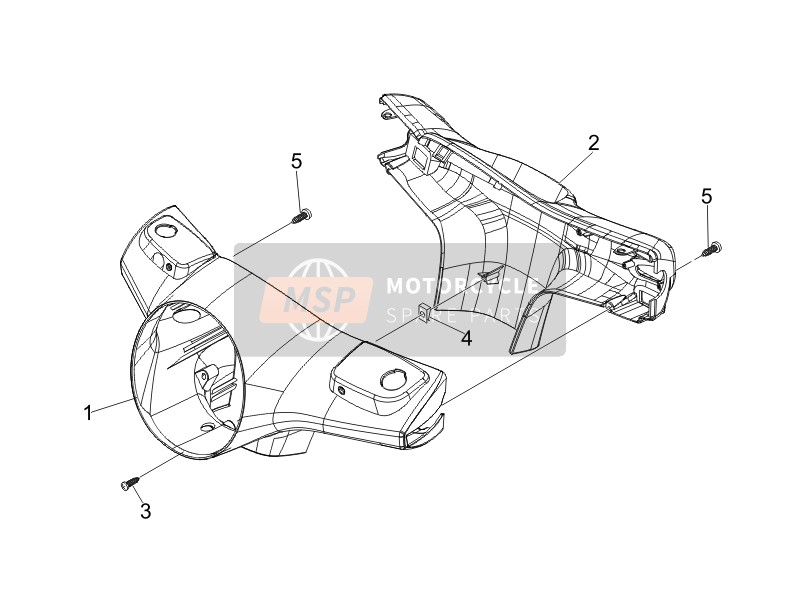 Vespa LX 50 4T (USA) 2008 Lenkerabdeckung für ein 2008 Vespa LX 50 4T (USA)