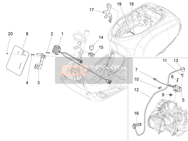 Vespa LXV 125 4T 3V E3 (Vietnam) 2015 Spannungsregler - Elektronische Steuereinheiten (ECU) - Zündspule für ein 2015 Vespa LXV 125 4T 3V E3 (Vietnam)