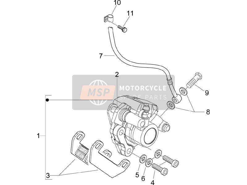 Vespa LXV 125 4T E3 2008 Brakes Pipes - Calipers for a 2008 Vespa LXV 125 4T E3