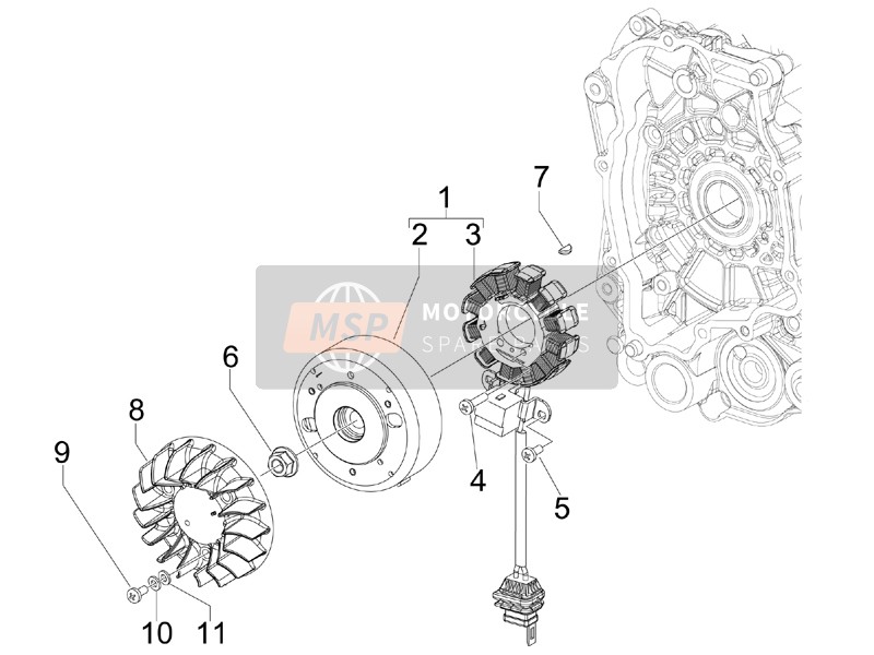 Vespa LXV 125 4T Navy E3 2008 Imanes de volante para un 2008 Vespa LXV 125 4T Navy E3