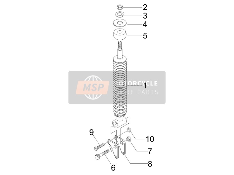 Vespa LXV 125 4T Navy E3 2008 Suspension arrière - Amortisseur/s pour un 2008 Vespa LXV 125 4T Navy E3