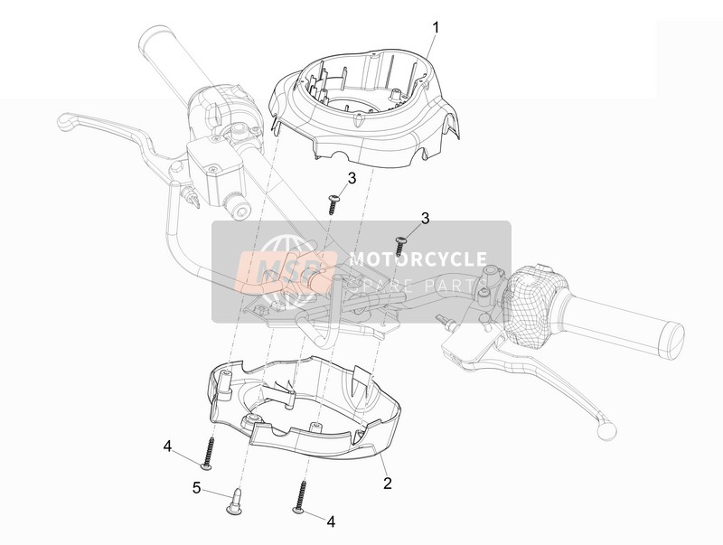 Vespa LXV 150 4T 3V E3 (Vietnam) 2013 Lenkerabdeckungen für ein 2013 Vespa LXV 150 4T 3V E3 (Vietnam)