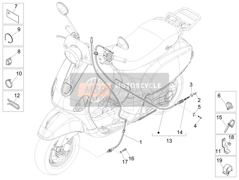 Vespa LXV 150 4T 3V E3 (Vietnam) 2014 Transmisiones para un 2014 Vespa LXV 150 4T 3V E3 (Vietnam)