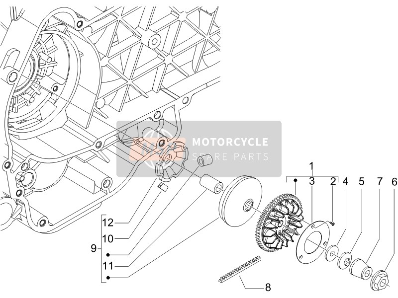 Vespa LXV 150 4T (USA) 2007 Driving Pulley for a 2007 Vespa LXV 150 4T (USA)