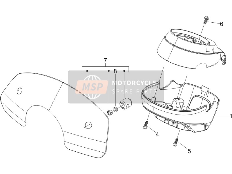 Vespa LXV 150 4T (USA) 2007 Coberturas manillares para un 2007 Vespa LXV 150 4T (USA)