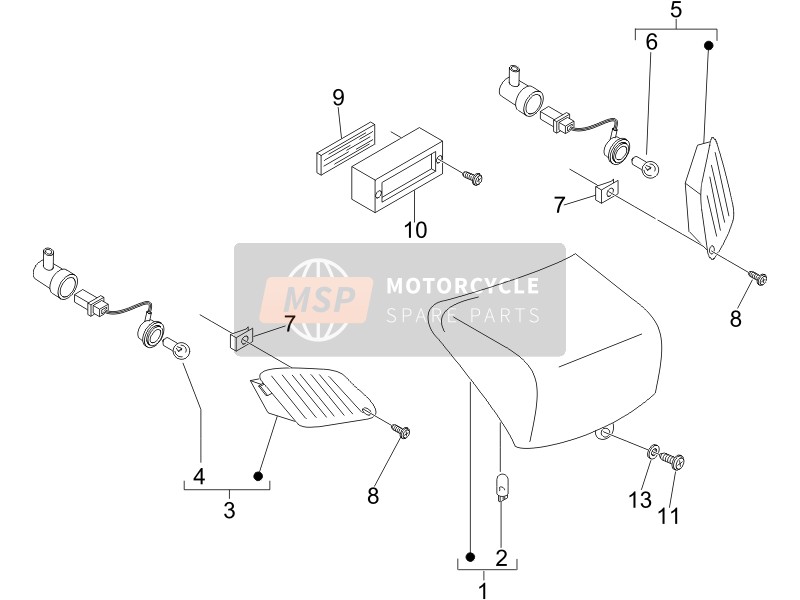 Vespa LXV 150 4T (USA) 2007 Rücklichter - Blinkleuchten für ein 2007 Vespa LXV 150 4T (USA)