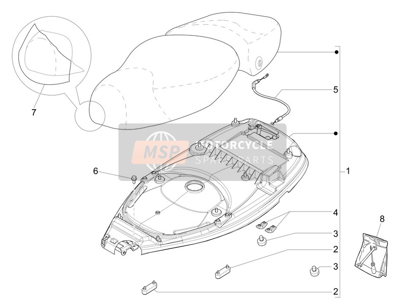 Vespa LXV 150 (USA) 2012 Sattel/Sitze für ein 2012 Vespa LXV 150 (USA)