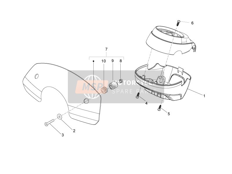 Vespa LXV 50 2T 2008 Coberturas manillares para un 2008 Vespa LXV 50 2T