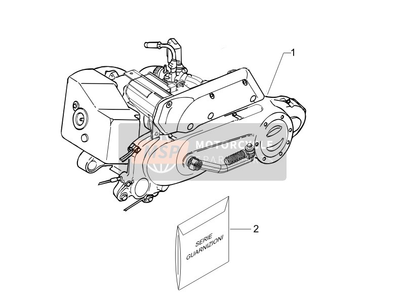 Vespa LXV 50 2T (CH) 2008 Motore, Assemblaggio per un 2008 Vespa LXV 50 2T (CH)