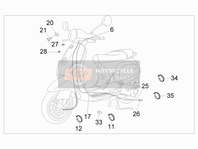 Vespa LXV 50 4T 25KMH 2013 Transmissies voor een 2013 Vespa LXV 50 4T 25KMH