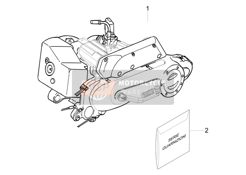 Vespa Primavera 50 2T 2013 Motor, Montaje para un 2013 Vespa Primavera 50 2T