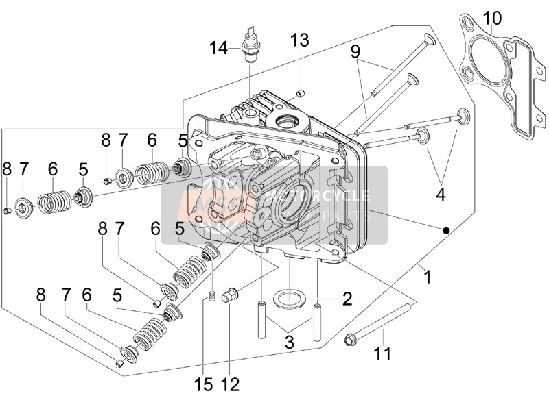 B019233, Cylinder Head Assy., Piaggio, 0