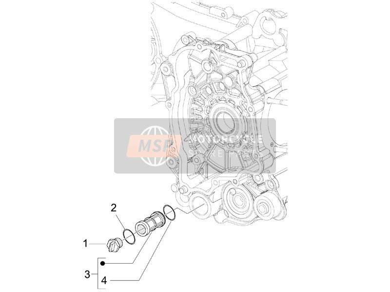 Vespa Primavera 50 4T-4V 2013 Schwungrad Magnetzünder Abdeckung - Ölfilter für ein 2013 Vespa Primavera 50 4T-4V