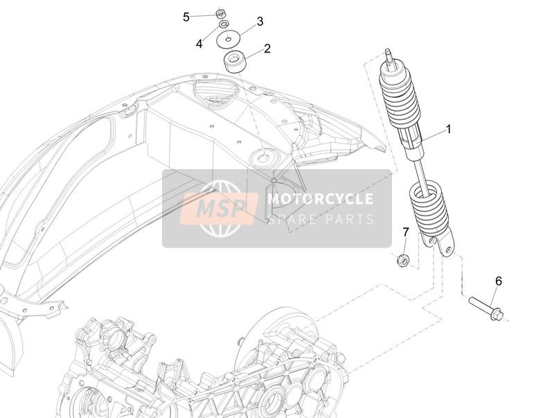 Vespa Primavera 50 4T-4V 2014 Sospensione posteriore - Ammortizzatore/s per un 2014 Vespa Primavera 50 4T-4V