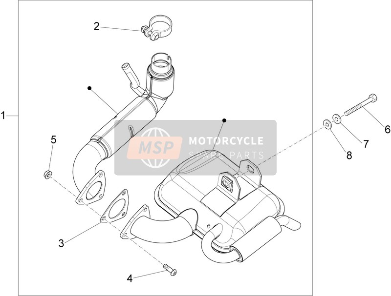 Vespa PX 125 2012 Schalldämpfer für ein 2012 Vespa PX 125