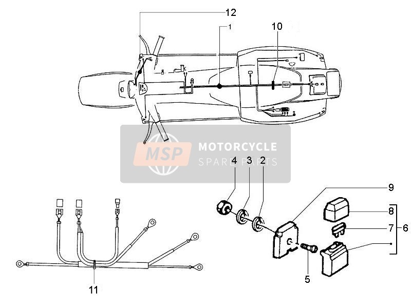 580617, Stop Switch Cable Assembly, Piaggio, 0