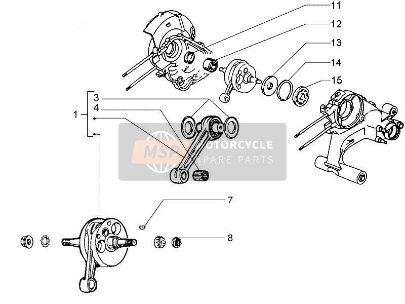 Vespa PX 125 30 Anni 2008 Albero motore per un 2008 Vespa PX 125 30 Anni