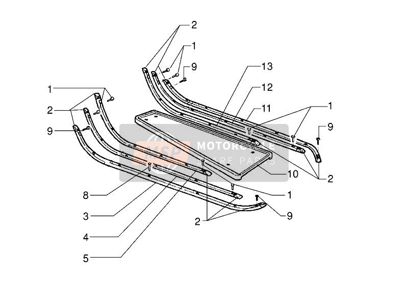 Vespa PX 125 30 Anni 2007 Central Cover - Footrests for a 2007 Vespa PX 125 30 Anni