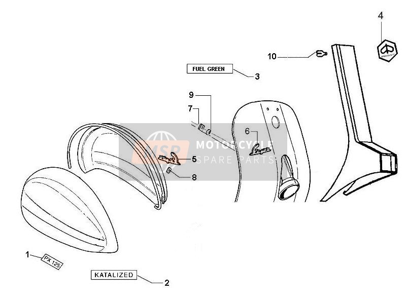 Vespa PX 125 30 Anni 2008 Plates - Emblems for a 2008 Vespa PX 125 30 Anni