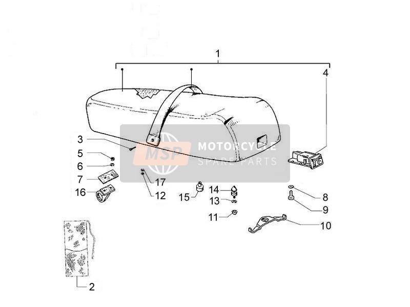 577267, CHROMIUM-PLATED Lock, Piaggio, 2