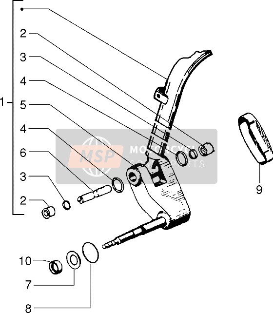 Vespa PX 125 E 1992 Columna de dirección para un 1992 Vespa PX 125 E