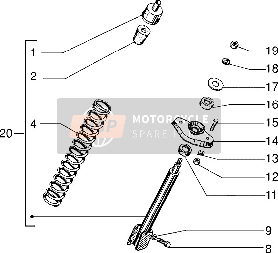 58570R5, Schokdemper Voor, Piaggio, 1