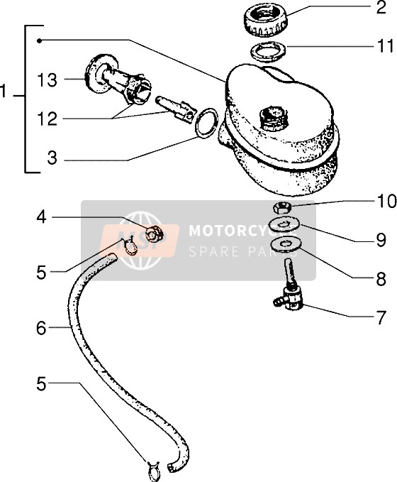 Vespa PX 125 E 1994 Tanque de aceite para un 1994 Vespa PX 125 E