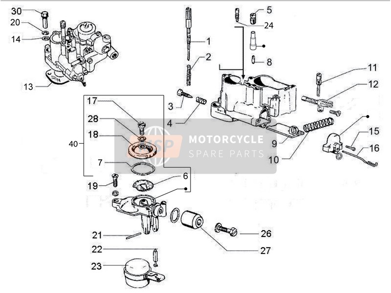 Vespa PX 150 2014 Carburettor'S Components for a 2014 Vespa PX 150