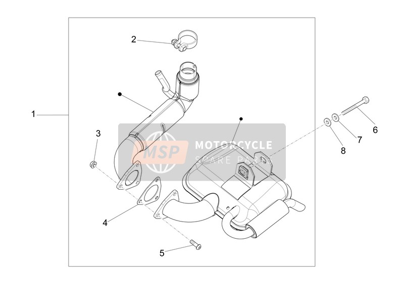 Vespa PX 150 2015 Schalldämpfer für ein 2015 Vespa PX 150