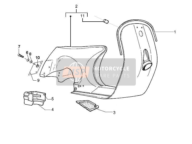 Vespa PX 150 2014 Rahmen/Karosserie für ein 2014 Vespa PX 150