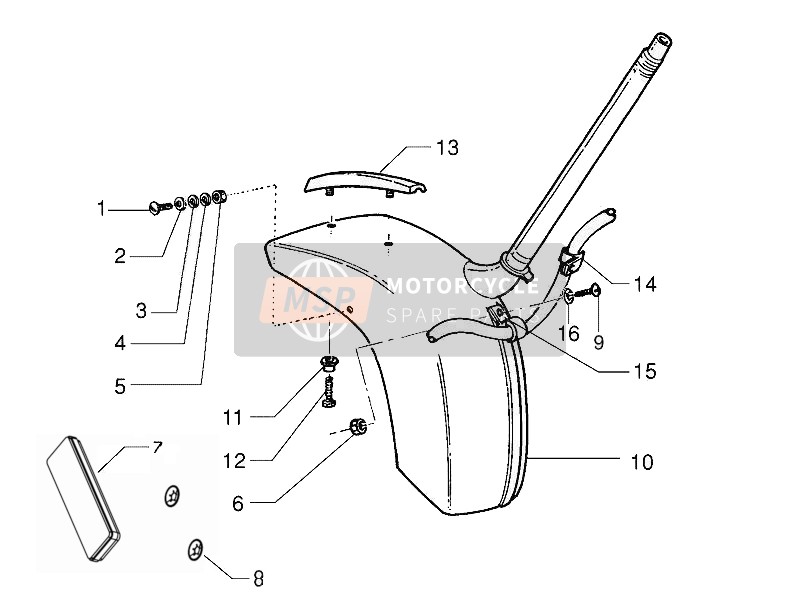 Vespa PX 150 2015 Wheel Housing - Mudguard for a 2015 Vespa PX 150