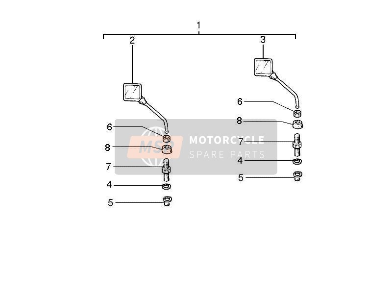 Vespa PX 150 2015 Rückspiegel für ein 2015 Vespa PX 150