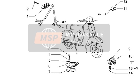 Vespa PX 150 E 1979 Dispositivi elettrici per un 1979 Vespa PX 150 E