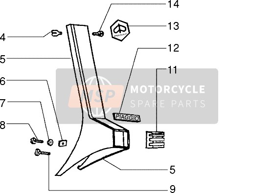 Vespa PX 150 E 1979 Lenkung Abdeckung für ein 1979 Vespa PX 150 E