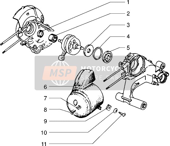 Vespa PX 200 E 1986 Kühlmittel-Haube-Hauptlager für ein 1986 Vespa PX 200 E