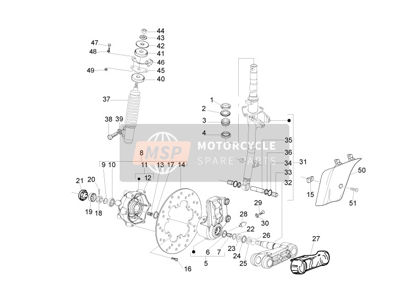 665766, Front Shock Absorber, Piaggio, 2
