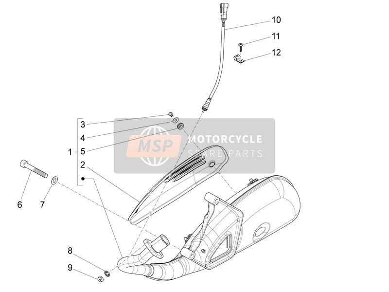 Vespa S 125 4T 3V E3 ie (Taiwan) 2013 Silenciador para un 2013 Vespa S 125 4T 3V E3 ie (Taiwan)