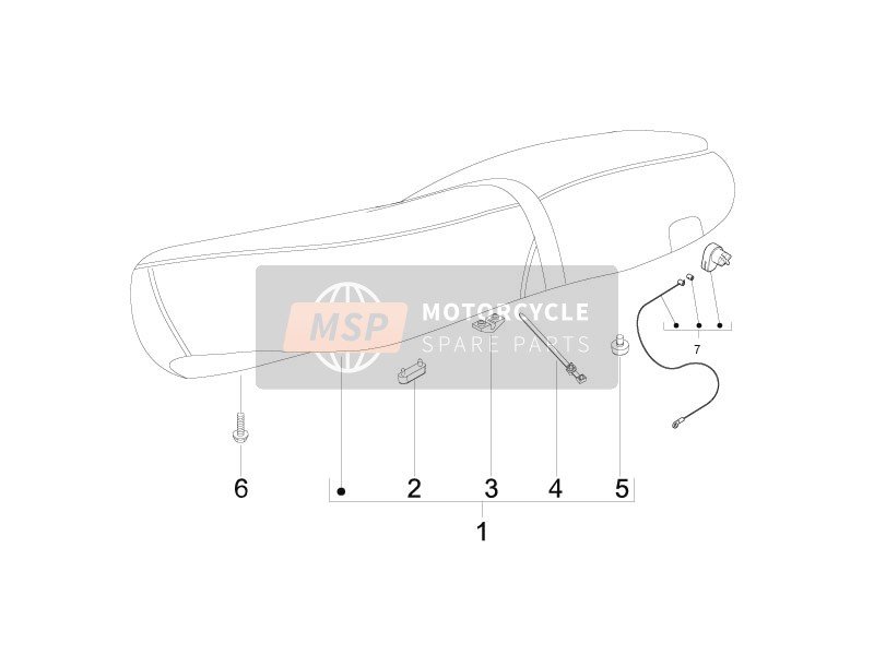 Vespa S 125 4T E3 2008 Sillín/Asientos para un 2008 Vespa S 125 4T E3