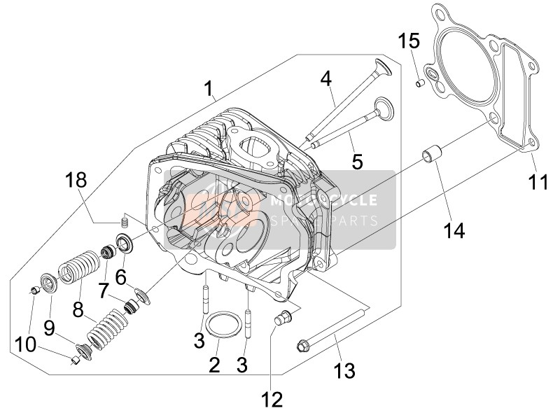 Vespa S 150 4T 2008 Capo unità - Valvola per un 2008 Vespa S 150 4T