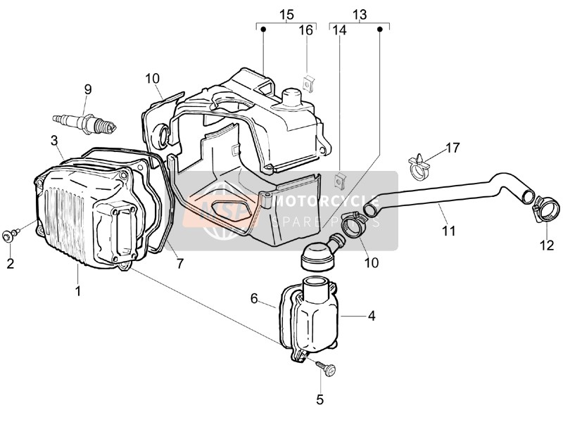 Vespa S 150 4T 2009 Le couvre-culasse pour un 2009 Vespa S 150 4T